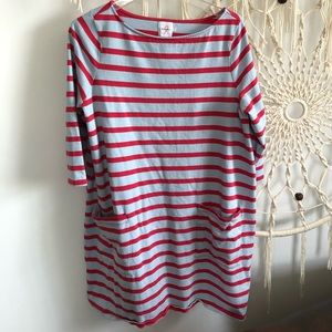 The Nines Hatch blue red striped dress L maternity